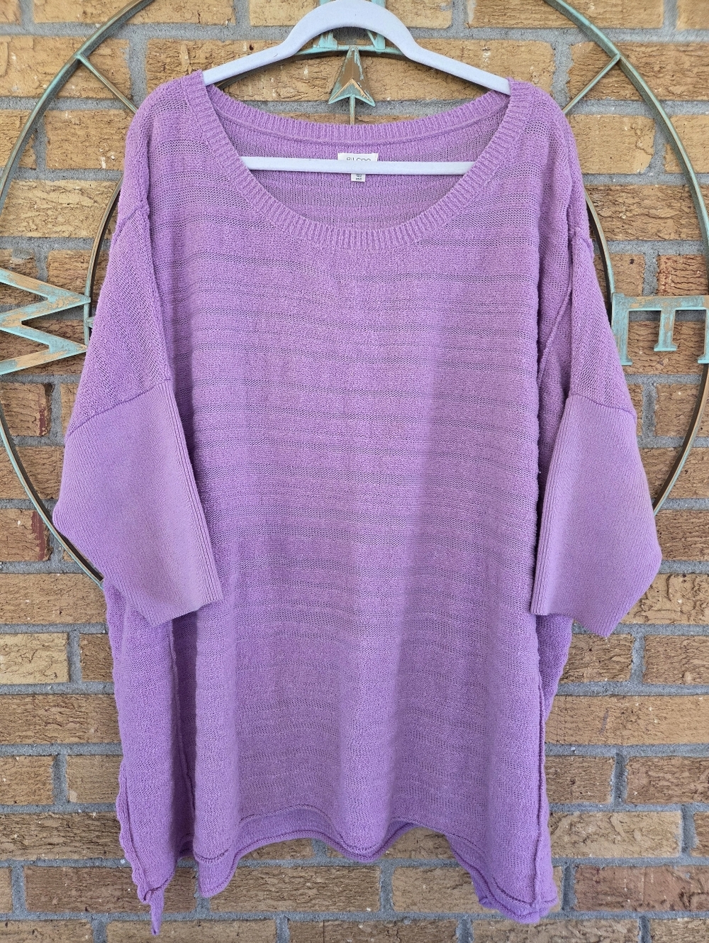 Anthropologie Pilcro Oversized Boho Dolman Tunic Sweater Lilac Purple 2X